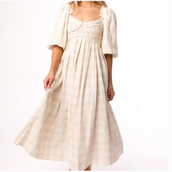 Worth Collective Dresses & Skirts - Nwt WORTH COLLECTIVE HARLOW MAXI Dress IN Natural Plaid Xl